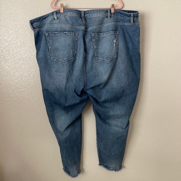 Torrid Jeans Womens 28 Plus Blue Straight High Rise Button Fly Distressed Cotton - Picture 10 of 13